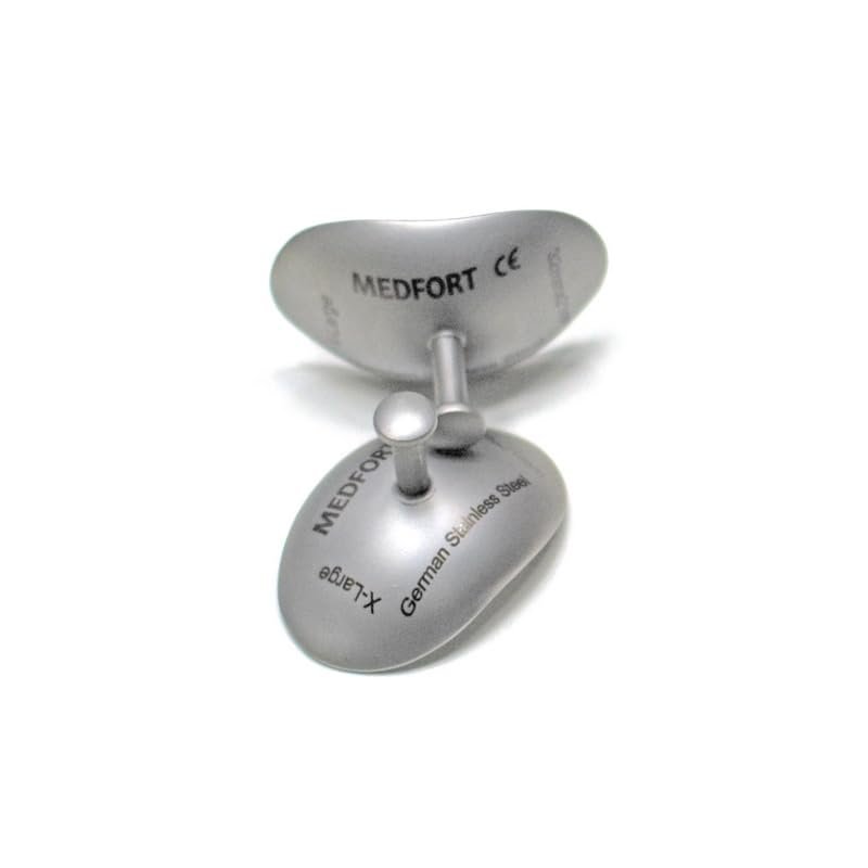 Medfort-Instruments Corneal Eye Shield Protector, Stainless Steel with Holding Point, 32mm x 21mm (X-Large), Set of 2 - görsel 3