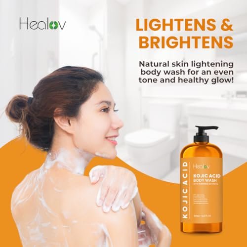 Healov Kojic Acid Soap for Hyperpigmentation – Skin Brightening Body Wash with Papaya & Turmeric – Dark Spot Soap Reduces Acne, Scars, Evens Tone – 16.67 oz - görsel 8