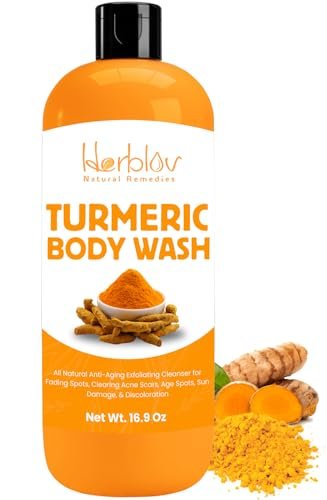 Herblov Turmeric Body Wash – Skin Brightening Liquid Soap for Discoloration, Anti-Aging, Acne & Sun Damage – 16.9 oz - görsel 2