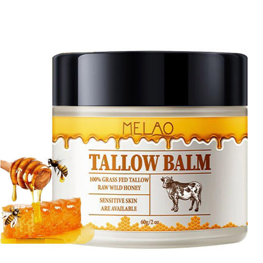 Whipped Beef Tallow and Honey Balm - Grass Fed Grass Finished Face Cream for All Skin Types, All-Natural Moisturizer for Face & Body, 2 OZ