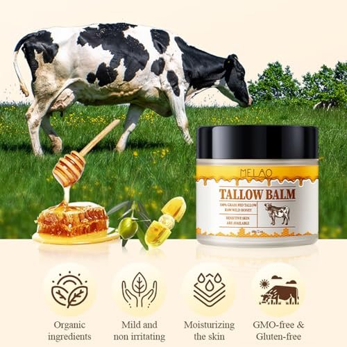 Whipped Beef Tallow and Honey Balm - Grass Fed Grass Finished Face Cream for All Skin Types, All-Natural Moisturizer for Face & Body, 2 OZ - görsel 6