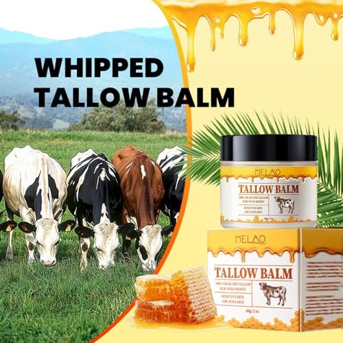 Whipped Beef Tallow and Honey Balm - Grass Fed Grass Finished Face Cream for All Skin Types, All-Natural Moisturizer for Face & Body, 2 OZ - görsel 4