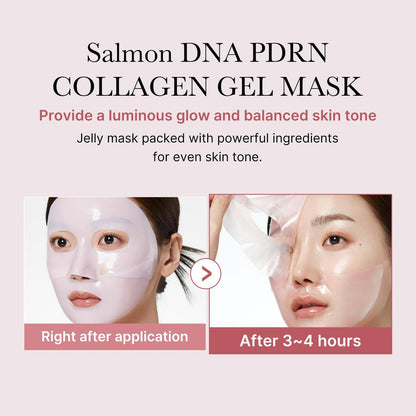 Medicube Salmon DNA PDRN Pink Collagen Jelly Gel Mask – Overnight Face Mask for Glass Glow Skin, Elasticity, Hydrating, Firming & Moisturizing | Korean Skincare, 28g