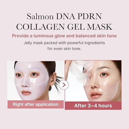 Medicube Salmon DNA PDRN Pink Collagen Jelly Gel Mask – Overnight Face Mask for Glass Glow Skin, Elasticity, Hydrating, Firming & Moisturizing | Korean Skincare, 28g