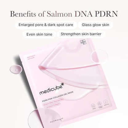 Medicube Salmon DNA PDRN Pink Collagen Jelly Gel Mask – Overnight Face Mask for Glass Glow Skin, Elasticity, Hydrating, Firming & Moisturizing | Korean Skincare, 28g