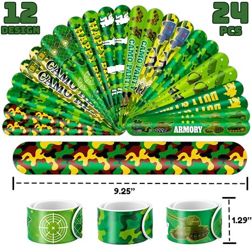 Cherisnowy 72-Piece Military Party Favors Set: Temporary Tattoos & Slap Bracelets for Kids Avelisse