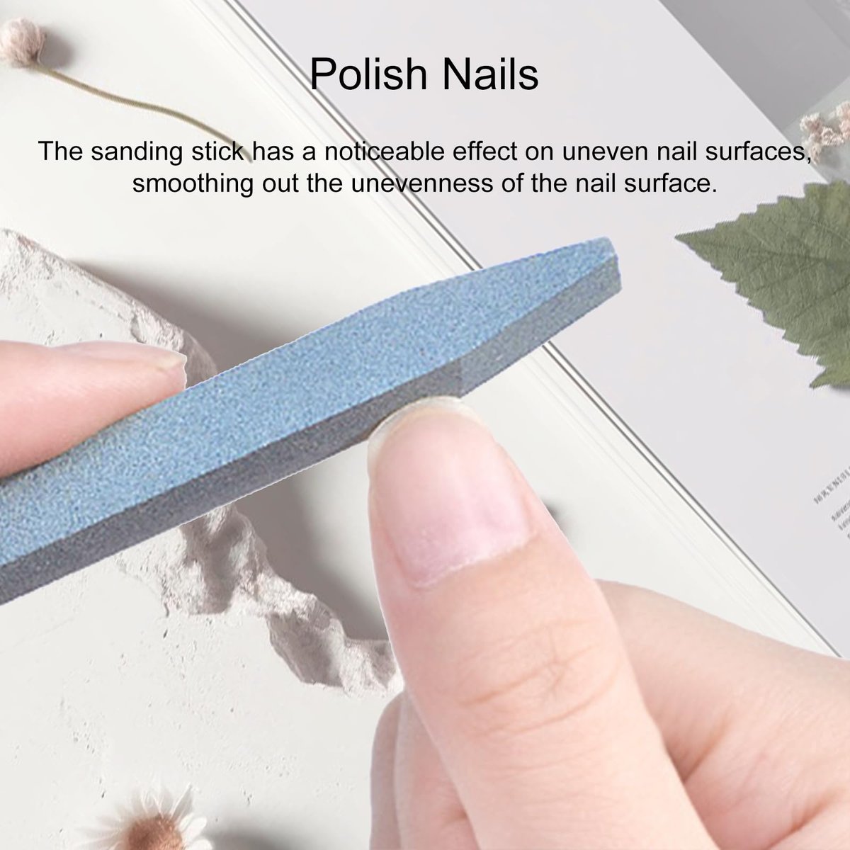 Jaasuee 8-Piece Stone Nail File and Pumice Stone Stick Set - Nail Cuticle Pusher and Buffing Tool for Home and Salon Use - görsel 9