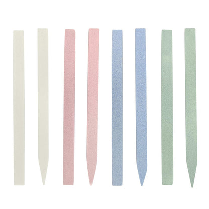 Jaasuee 8-Piece Stone Nail File and Pumice Stone Stick Set - Nail Cuticle Pusher and Buffing Tool for Home and Salon Use