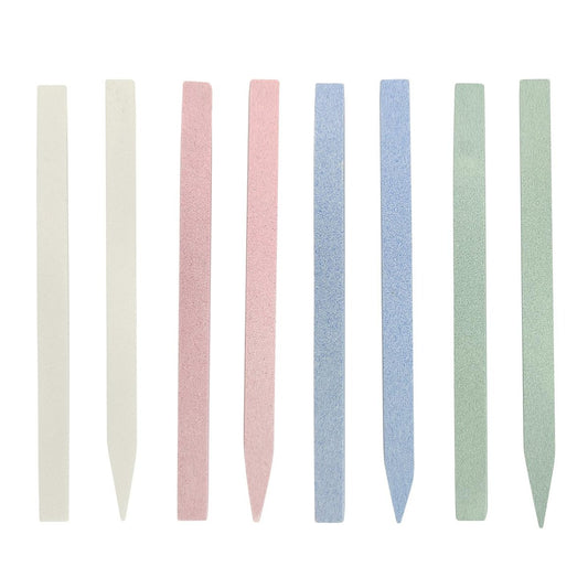 Jaasuee 8-Piece Stone Nail File and Pumice Stone Stick Set - Nail Cuticle Pusher and Buffing Tool for Home and Salon Use