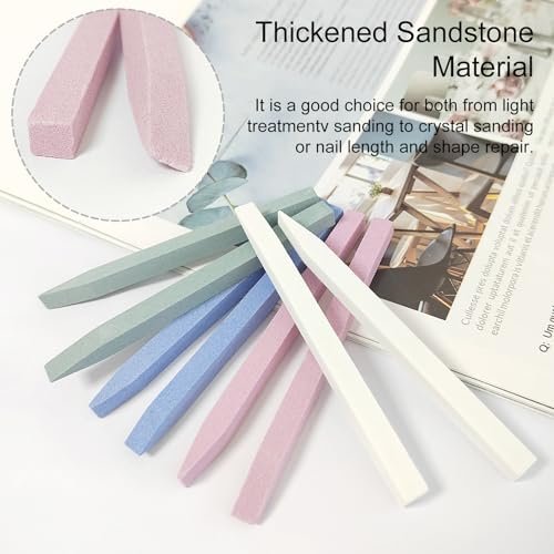 Jaasuee 8-Piece Stone Nail File and Pumice Stone Stick Set - Nail Cuticle Pusher and Buffing Tool for Home and Salon Use - görsel 6