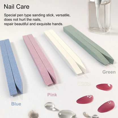 Jaasuee 8-Piece Stone Nail File and Pumice Stone Stick Set - Nail Cuticle Pusher and Buffing Tool for Home and Salon Use