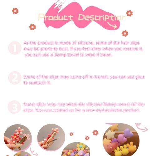 4 Pack Girl Hair Clips - Cute Candy Color Hair Accessories for Kids, Teens, and Little Girls - Multiple Patterns - görsel 4