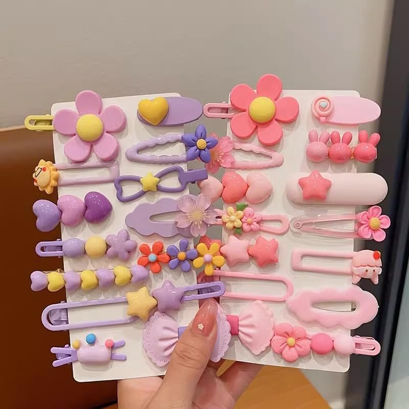 4 Pack Girl Hair Clips - Cute Candy Color Hair Accessories for Kids, Teens, and Little Girls - Multiple Patterns - görsel 5