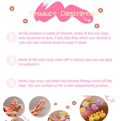 4 Pack Girl Hair Clips - Cute Candy Color Hair Accessories for Kids, Teens, and Little Girls - Multiple Patterns