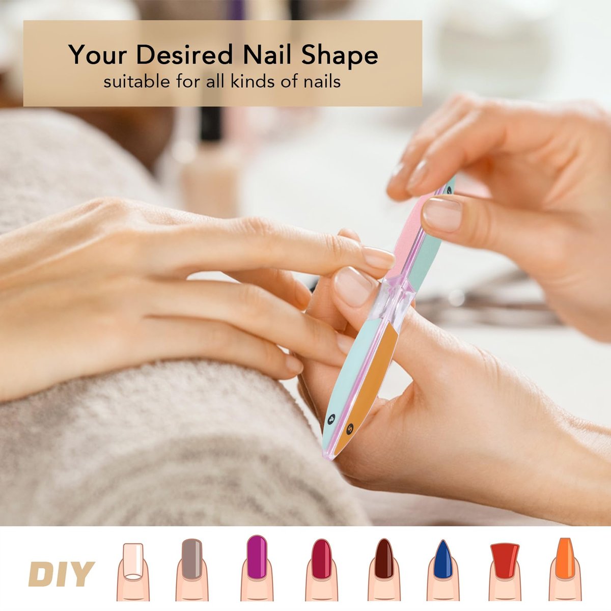 6-Sided Nail File and Buffer – All-in-One Shaping & Polishing Tool for Natural and Acrylic Nails, Gifts for Women - görsel 9