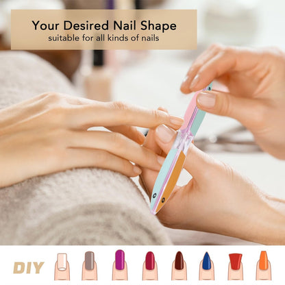 6-Sided Nail File and Buffer – All-in-One Shaping & Polishing Tool for Natural and Acrylic Nails, Gifts for Women