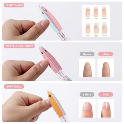 6-Sided Nail File and Buffer – All-in-One Shaping & Polishing Tool for Natural and Acrylic Nails, Gifts for Women