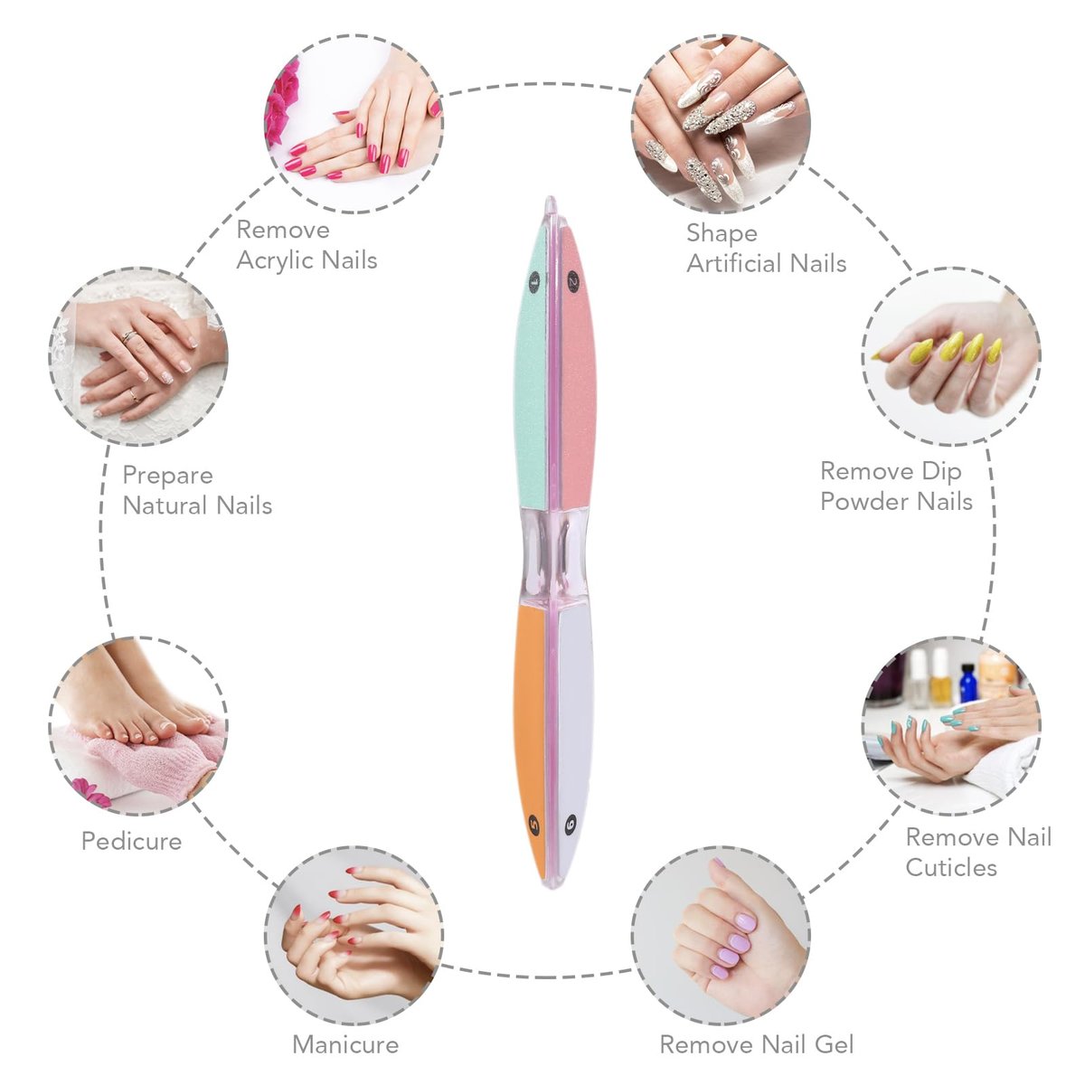 6-Sided Nail File and Buffer – All-in-One Shaping & Polishing Tool for Natural and Acrylic Nails, Gifts for Women - görsel 13