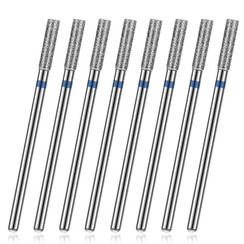 8-Piece 3/32'' Cuticle Clean Drill Bit Set - Diamond Nail Bits for Electric Nail File, Manicure & Pedicure Polishing Kit with Case - görsel 2