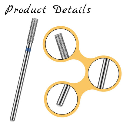 8-Piece 3/32'' Cuticle Clean Drill Bit Set - Diamond Nail Bits for Electric Nail File, Manicure & Pedicure Polishing Kit with Case