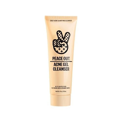 PEACE OUT Acne Gel Cleanser - 2% Salicylic Acid Face Wash for Breakouts, Blemishes & Blackheads, with Ceramides, 4 fl oz Avelisse