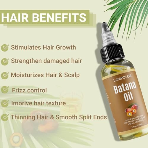 Lampolar RAW Batana Oil for Hair Growth - Dr Sebi Organic Unrefined Batana Oil from Honduras, 100% Pure & Natural, Thicker & Stronger Hair - 2 Fl Oz (60 ml) - 1 Pack - görsel 4