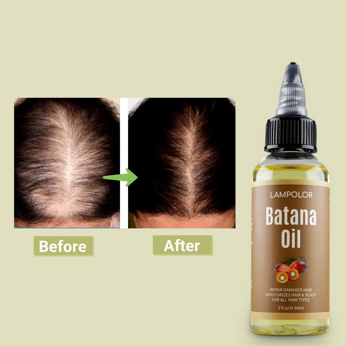 Lampolar RAW Batana Oil for Hair Growth - Dr Sebi Organic Unrefined Batana Oil from Honduras, 100% Pure & Natural, Thicker & Stronger Hair - 2 Fl Oz (60 ml) - 1 Pack - görsel 13