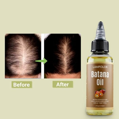 Lampolar RAW Batana Oil for Hair Growth - Dr Sebi Organic Unrefined Batana Oil from Honduras, 100% Pure & Natural, Thicker & Stronger Hair - 2 Fl Oz (60 ml) - 1 Pack