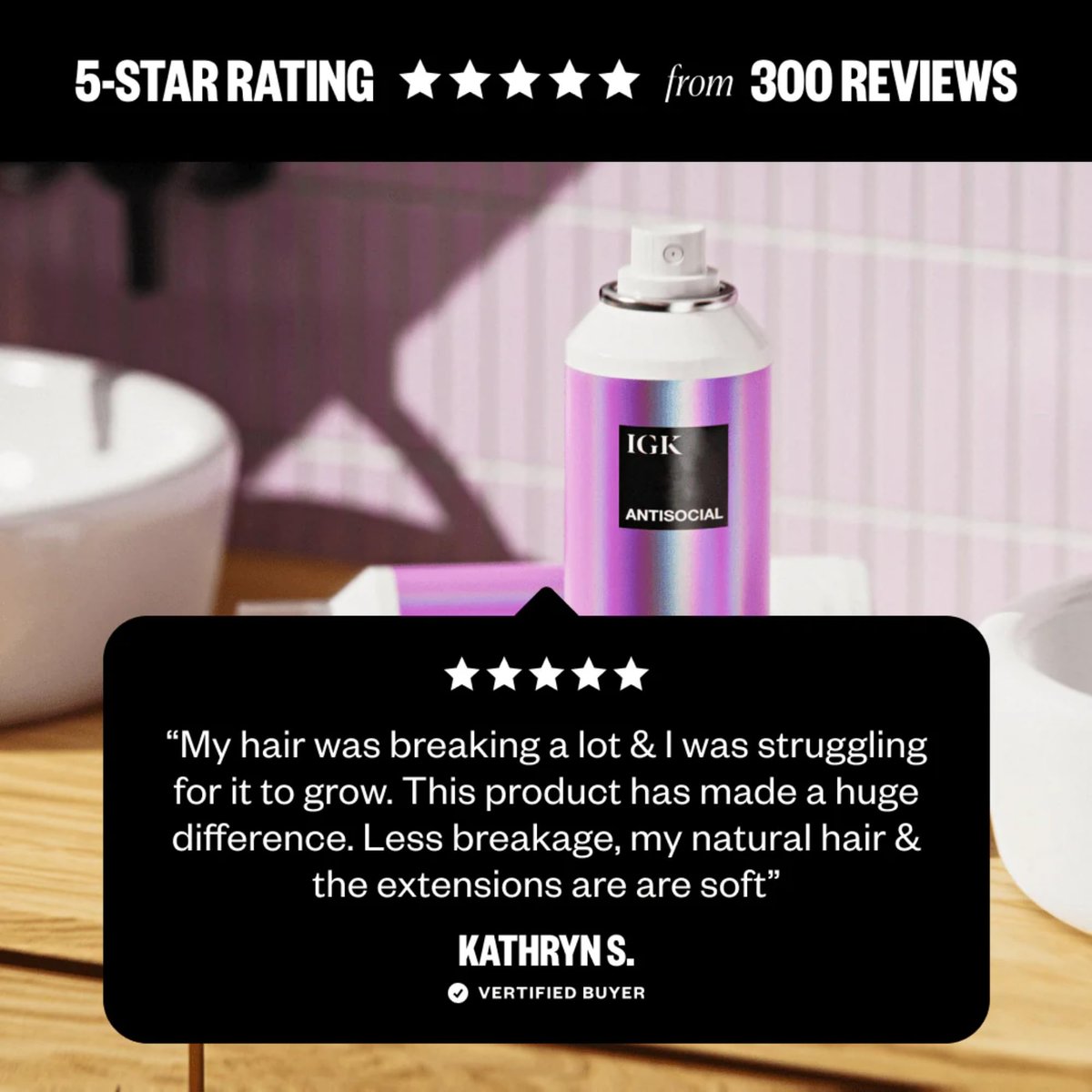 IGK Antisocial Dry Hair Mask – Leave-in Overnight Mask for Dry Hair, Bond-Building Treatment, Hydration & Shine, Repairs & Softens, Safe for Extensions, Full Size + Travel Size Avelisse