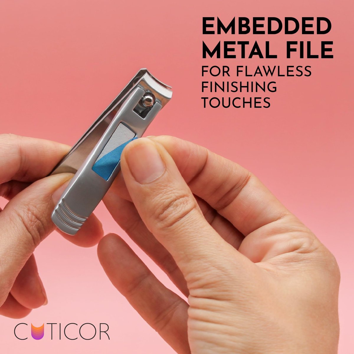 CUTICOR Nail Clipper Set – 2-Pack Stainless Steel Fingernail and Toenail Clippers with Travel Case for Men and Women Avelisse