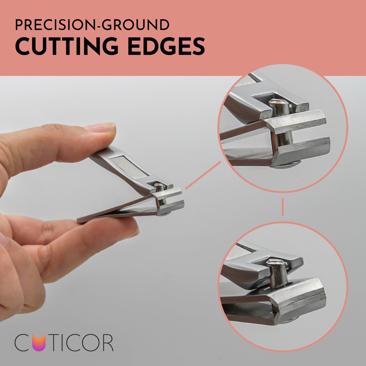 CUTICOR Nail Clipper Set – 2-Pack Stainless Steel Fingernail and Toenail Clippers with Travel Case for Men and Women Avelisse