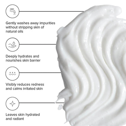 DRMTLGY gOAT Cleanser - Lightweight Moisturizing Face Wash for Sensitive Skin with Oat, Hyaluronic Acid & Aloe Extract, Fragrance Free Gentle Facial Cleansing Milk, 5.75 oz