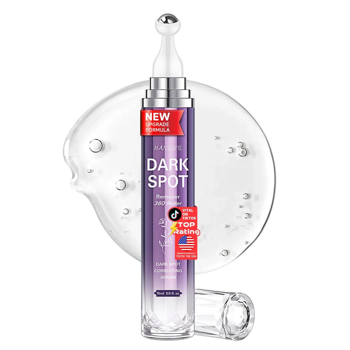 HANYWIL Dark Spot Remover for Face and Body | Dark Spot Corrector Serum with Roller for Age Spots, Sun Spots, Freckles, Melasma - görsel 1