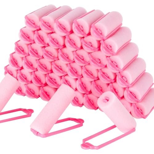 MAQIHAN 40PCS Foam Hair Rollers - 0.98 Inch Sponge Rollers for Heatless Curls, Soft Sleeping Curlers for Short/Long Hair, Small Sponge Curlers for Overnight Use - Pink - görsel 2