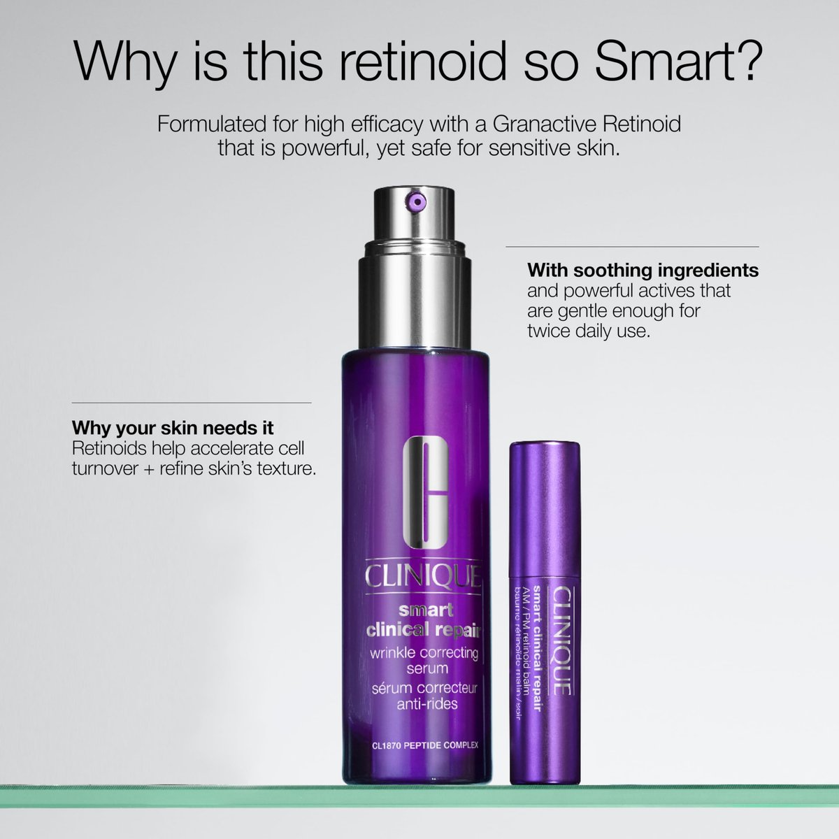 Clinique Smart Clinical Repair AM/PM Retinoid Balm with Hyaluronic Acid – Softens & Plumps Fine Lines, Safe for Sensitive Skin, 0.11 oz Avelisse