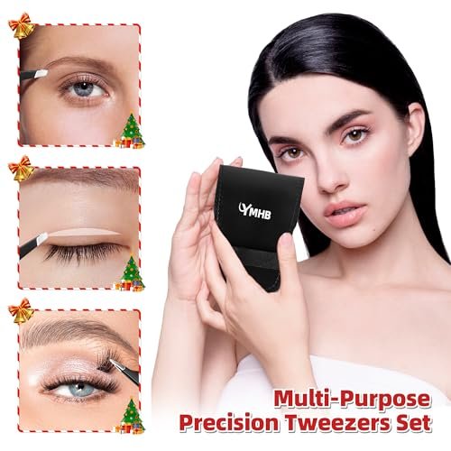 4-Piece Stainless Steel Tweezers Set – Precision Eyebrow Tweezers for Facial Hair, Splinter & Ingrown Hair Removal – Gifts for Women, Men, Adults - görsel 10