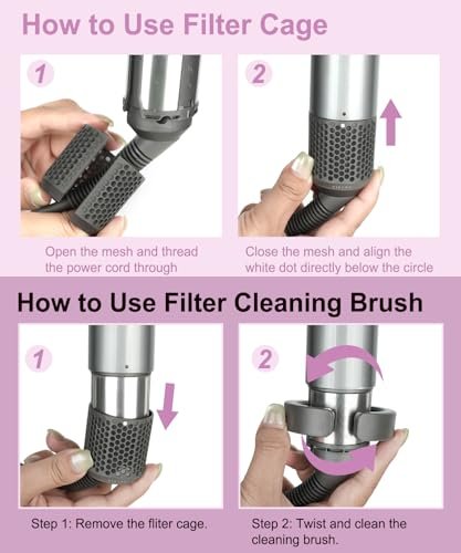 YTCHYYSK Outer Filter Cage Cover Replacement and Cleaning Brush for Dyson Airwrap HS01 HS05 - Magnetic Filter Cover Part 969758-06 & 969760-01, Grey Avelisse
