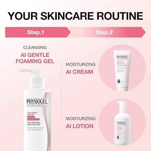 Physiogel Calming Relief Gentle Foaming Gel Hydrating Face Wash with Ceramide, pH-Balanced Cleanser for Sensitive Skin, 6 fl. oz. Avelisse
