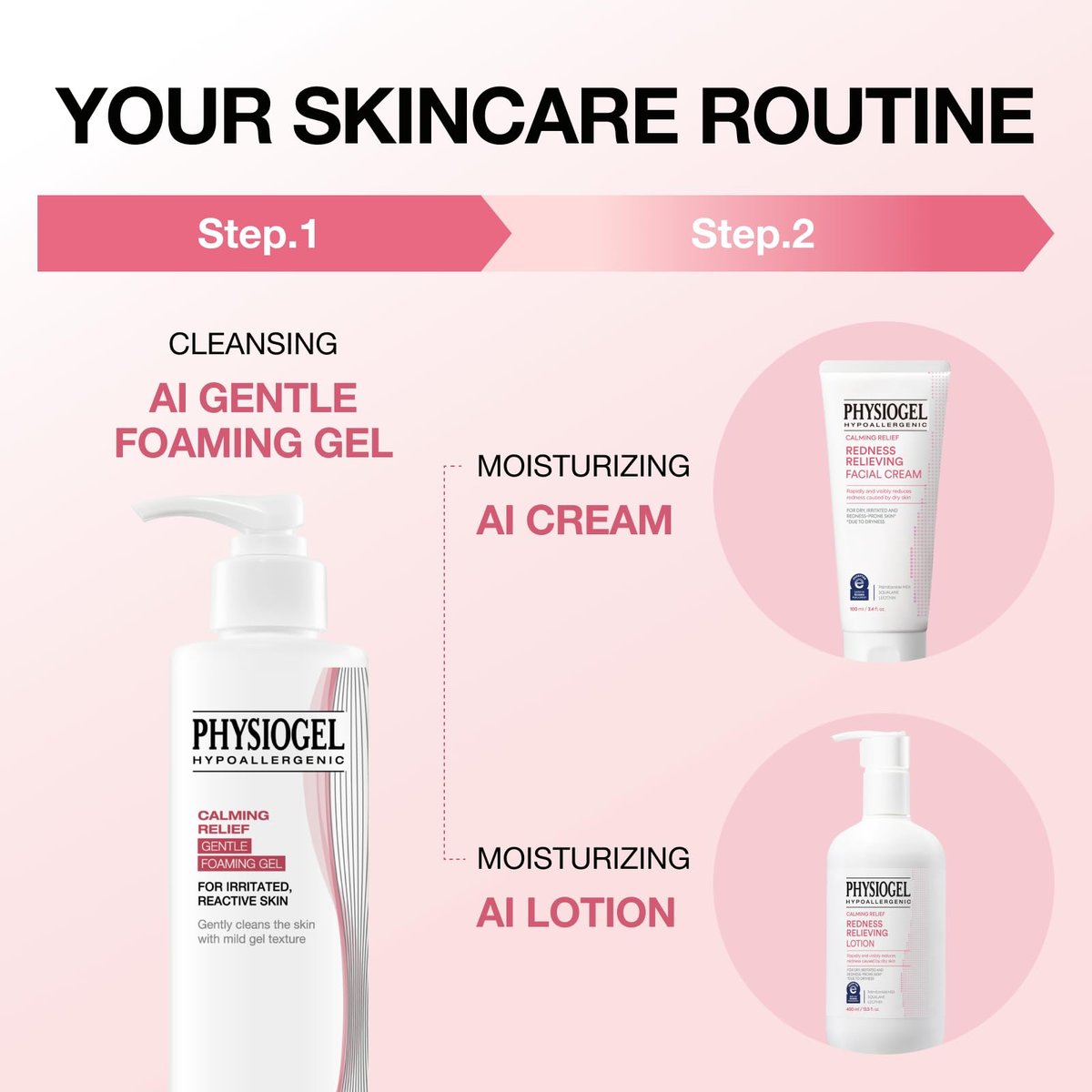 Physiogel Calming Relief Gentle Foaming Gel Hydrating Face Wash with Ceramide, pH-Balanced Cleanser for Sensitive Skin, 6 fl. oz. Avelisse