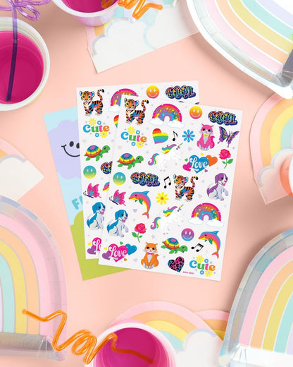 xo, Fetti Cute Neon Rainbow Animal Temporary Tattoos - 68 Iridescent Foil Pieces | Nostalgic Bright Birthday Accessory, Bachelorette Party Favor, Kids Activity