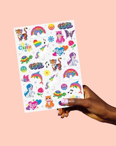 xo, Fetti Cute Neon Rainbow Animal Temporary Tattoos - 68 Iridescent Foil Pieces | Nostalgic Bright Birthday Accessory, Bachelorette Party Favor, Kids Activity - görsel 10