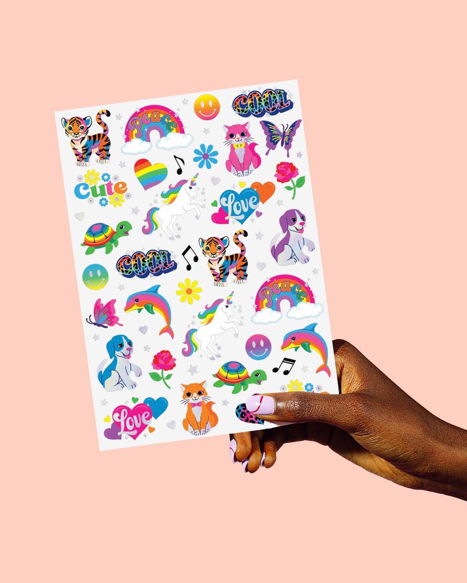 xo, Fetti Cute Neon Rainbow Animal Temporary Tattoos - 68 Iridescent Foil Pieces | Nostalgic Bright Birthday Accessory, Bachelorette Party Favor, Kids Activity - görsel 9