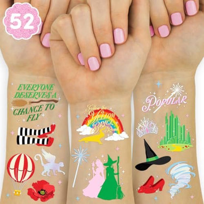 xo, Fetti Witch Temporary Tattoos – 52 Iridescent Foil Pieces | Birthday Witch Accessory, Kids Wizard Party Favor, Cute Musical DIY Activity