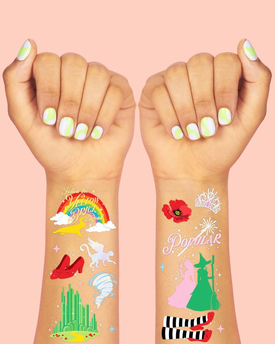 xo, Fetti Witch Temporary Tattoos – 52 Iridescent Foil Pieces | Birthday Witch Accessory, Kids Wizard Party Favor, Cute Musical DIY Activity - görsel 5