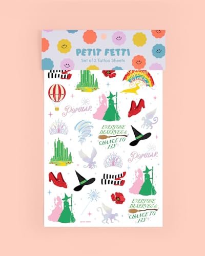 xo, Fetti Witch Temporary Tattoos – 52 Iridescent Foil Pieces | Birthday Witch Accessory, Kids Wizard Party Favor, Cute Musical DIY Activity - görsel 14