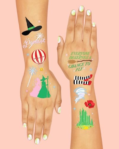 xo, Fetti Witch Temporary Tattoos – 52 Iridescent Foil Pieces | Birthday Witch Accessory, Kids Wizard Party Favor, Cute Musical DIY Activity - görsel 8