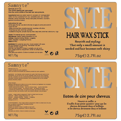 Slick Back Hair Brush & Hair Wax Stick Set – Boar Bristle Brush for Fine to Medium Hair – Smooth Flyaways, Frizz & Baby Hairs, Sleek Ponytails Buns Updos