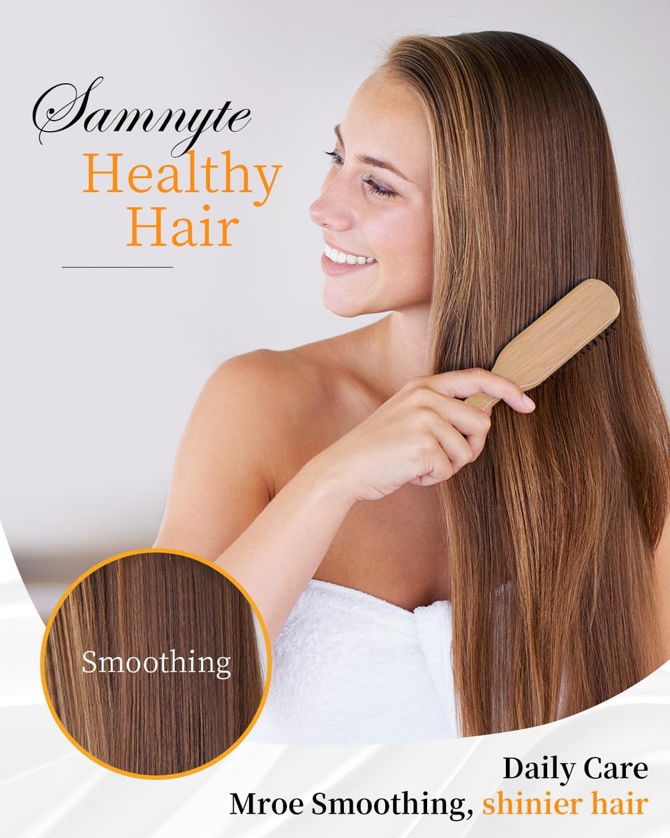Slick Back Hair Brush & Hair Wax Stick Set – Boar Bristle Brush for Fine to Medium Hair – Smooth Flyaways, Frizz & Baby Hairs, Sleek Ponytails Buns Updos - görsel 5