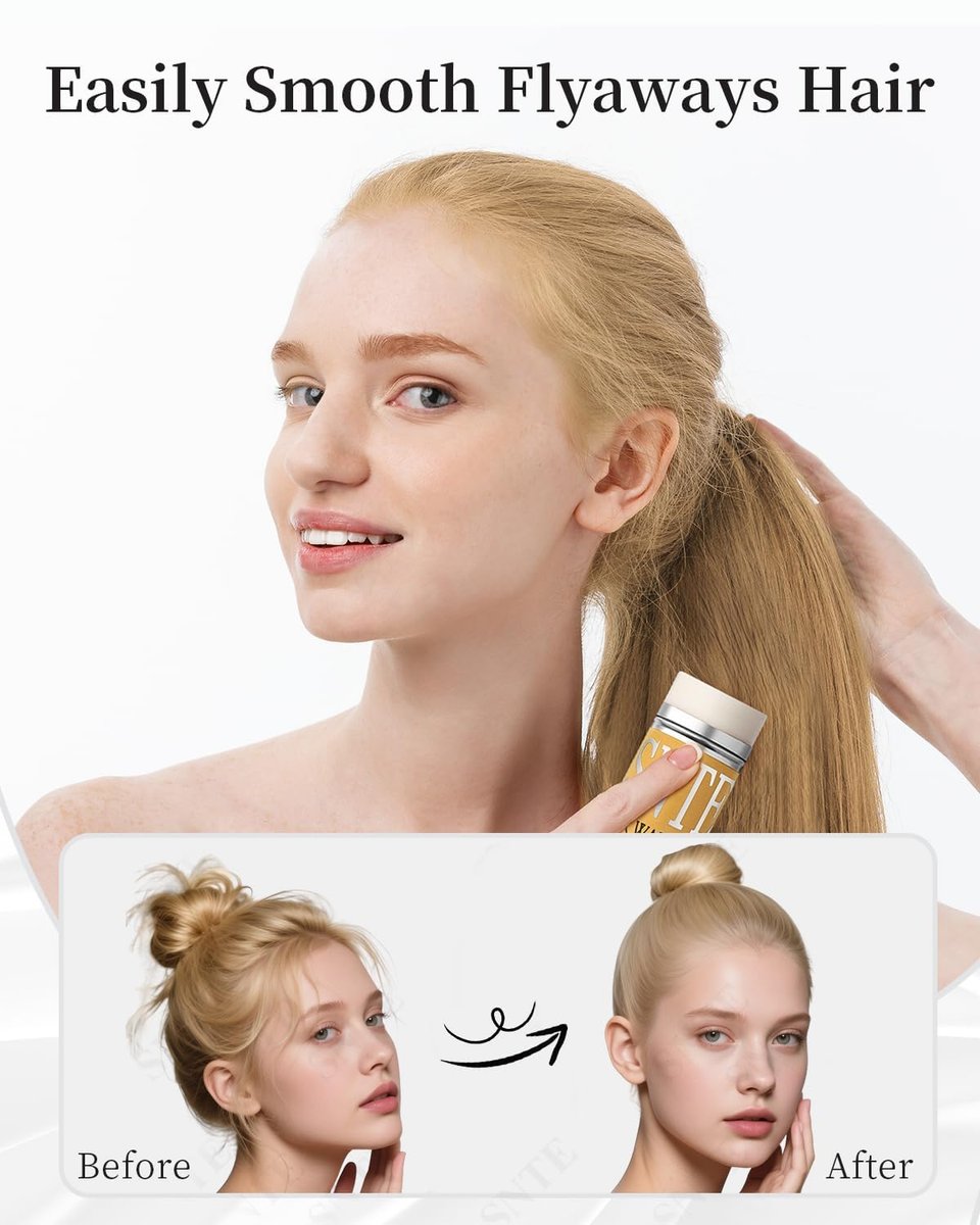 Slick Back Hair Brush & Hair Wax Stick Set – Boar Bristle Brush for Fine to Medium Hair – Smooth Flyaways, Frizz & Baby Hairs, Sleek Ponytails Buns Updos - görsel 7