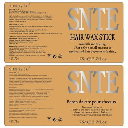 Slick Back Hair Brush & Hair Wax Stick Set – Boar Bristle Brush for Fine to Medium Hair – Smooth Flyaways, Frizz & Baby Hairs, Sleek Ponytails Buns Updos